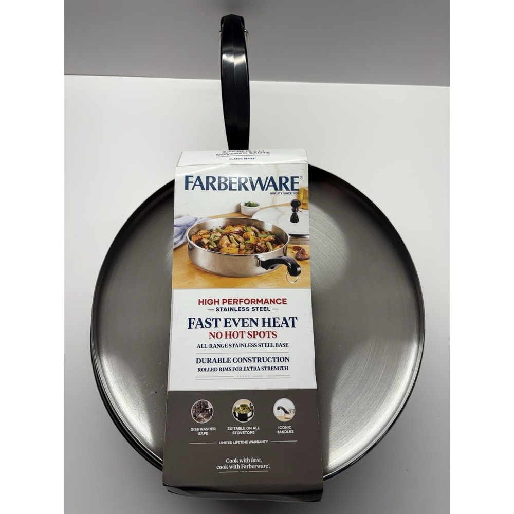 Farberware Classic Series 2.75 Qt Stainless Steel Covered Saute‎ Pan Lid 50011